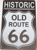 Honda CR250 Route 66 (Black Background) - Tin Sign
