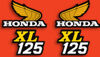 Honda XL125K Gas Tank & Side Cover Decal Set